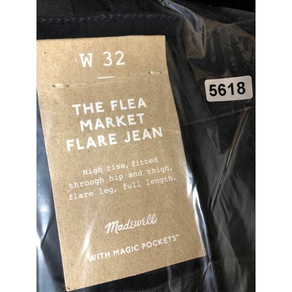 Madewell The Flea Market Flare Jean High Rise  Black NWT 32 - Picture 7 of 7